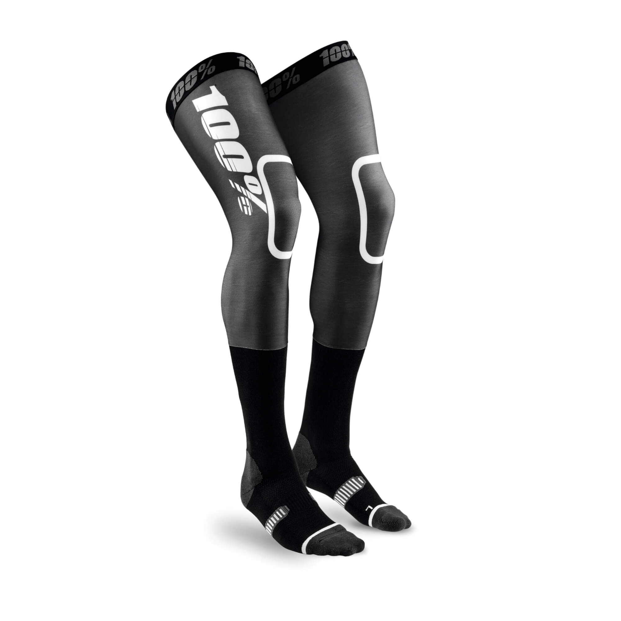 100% REV MX Knee Brace Socks Flash Grey L/XL | Silverfish UK