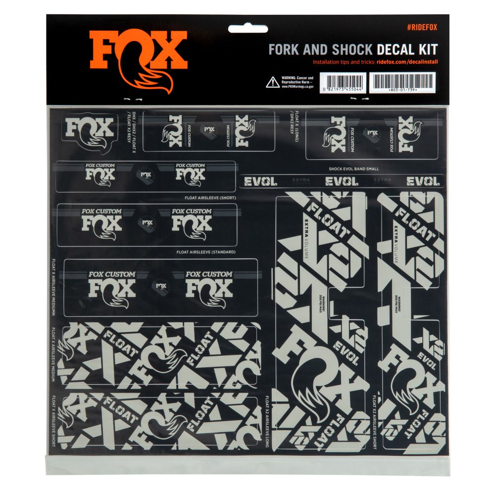 FOX Fork & Shock AM Custom Decal Kit 2021 Battleship Grey | Silverfish UK